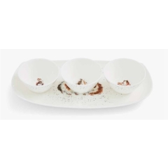 Wrendale Bowl + Tray Set Guinea Pigs