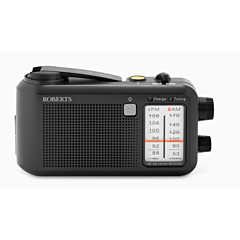 Roberts R9957S FM / AM Multi-Powered Portable Radio with Built-In Rechargeable Battery - Black