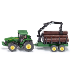 Siku - John Deere Tractor With Forestry Trailer