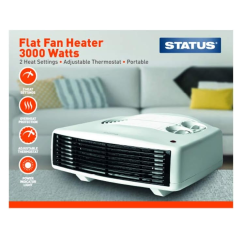 Status FFH1P-3000W Flat Fan Heater 3kW - 2 Heat Settings