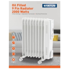 Status OFH9-2000W1PKB 2000W 9 Fin Oil Filled Radiator