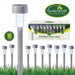 Gardenkraft 17680 10Pk Solar Bollard Lights