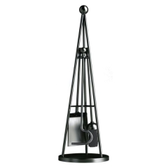 The Brass World D-062 4 Piece Cone Stand - Ball Handle - 31.5" All Black 
