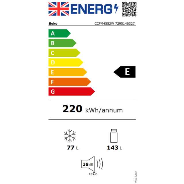 Beko CCNE4552W 50/50 Total No Frost Fridge Freezer - White