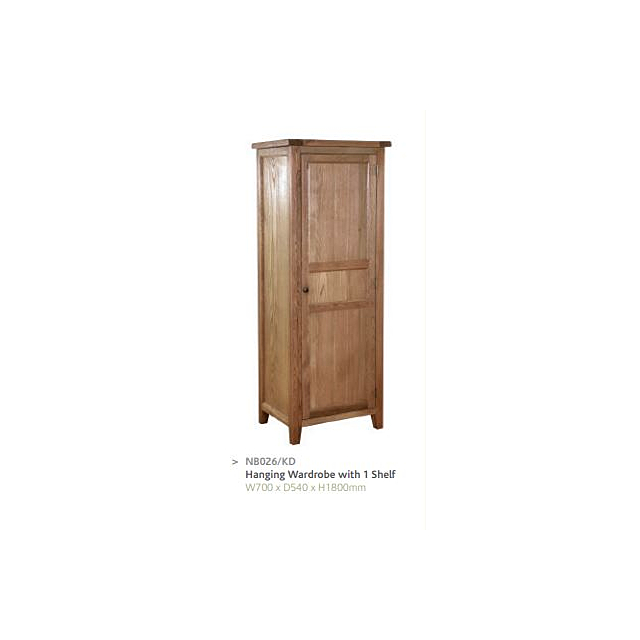 Besp Oak NB026-KD Full Hanging Wardrobe with 1 Shelf