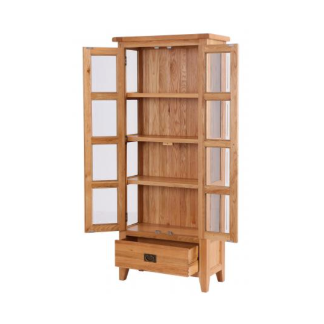 Besp Oak NB032 Vancouver® 1 Drawer 2 Door Glazed Display Cabinet