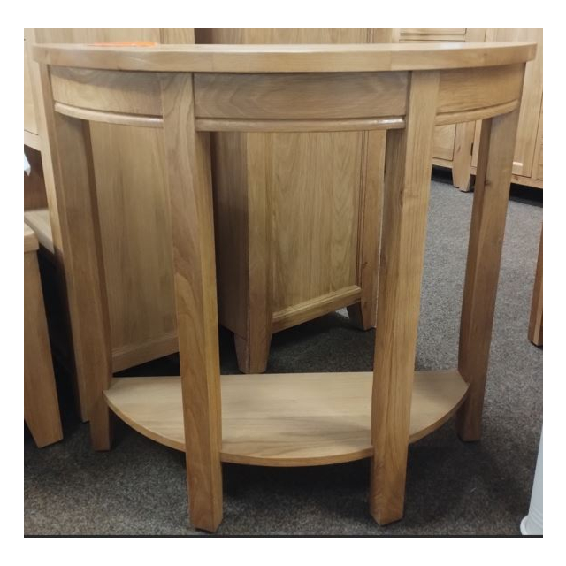 Besp Oak NB171 Curved Console Table with Shelf