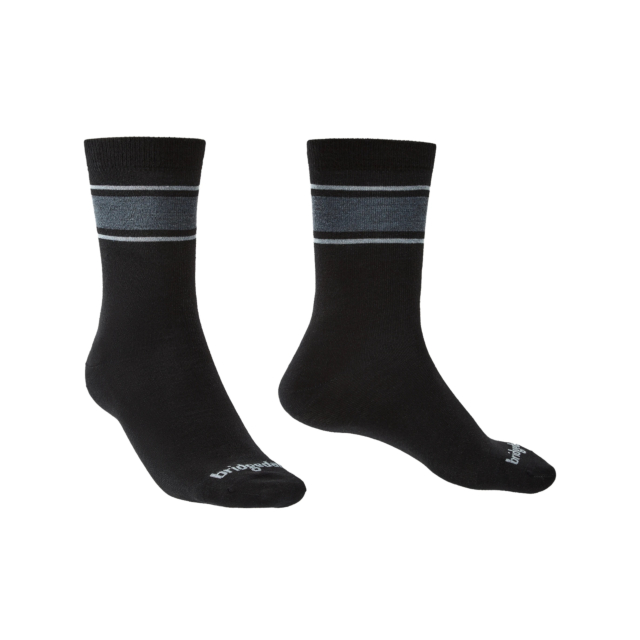 BridgedaleMensUltra Light Merino sock Liner Black/Grey