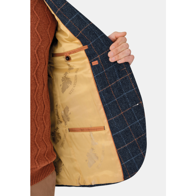 Aird Harris Tweed Tailored Jacket - Navy Check  