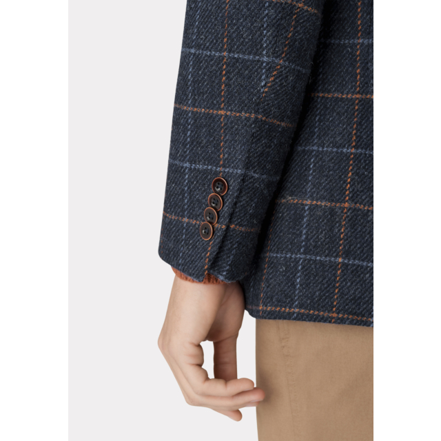 Aird Harris Tweed Tailored Jacket - Navy Check  