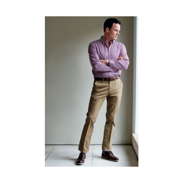 Brook Taverner Ben Tailored Fit Chinos - Sand