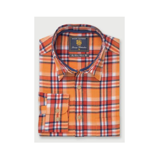 Brook Taverner Classic Check Shirt Orange
