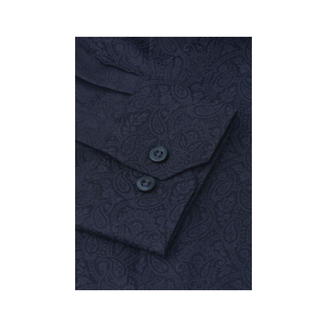 Brook Taverner Long Sleeve Tailored Fit Shirt - Midnight
