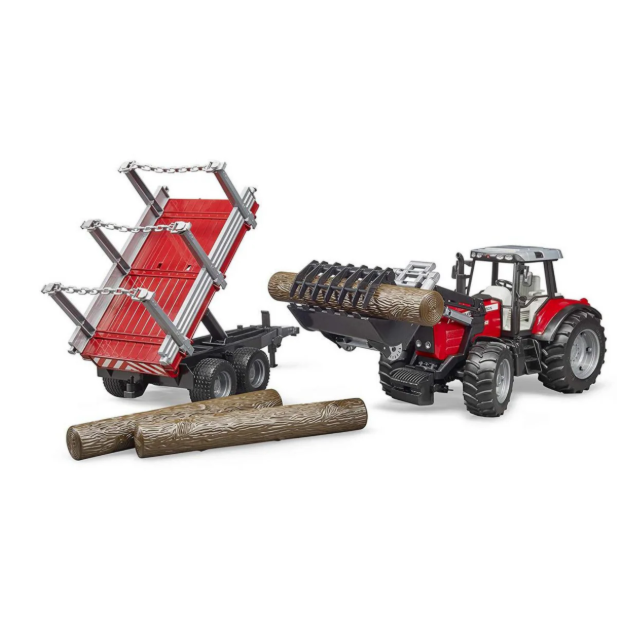 Massey Ferguson Tractor with Log Trailer