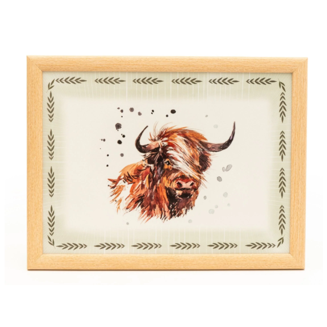 Candlelight Lap Tray - Highland Cow