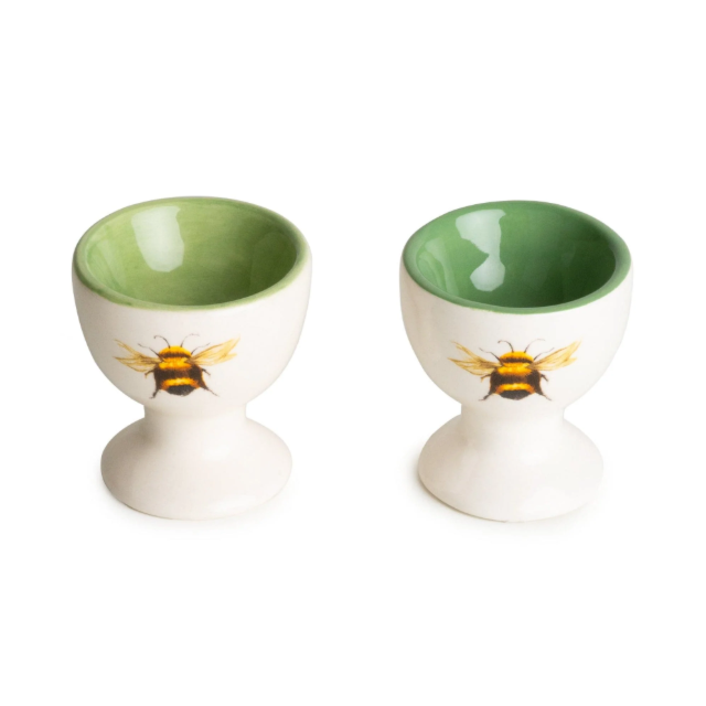 Bees Egg Cups 2 Pack - Cream/Green