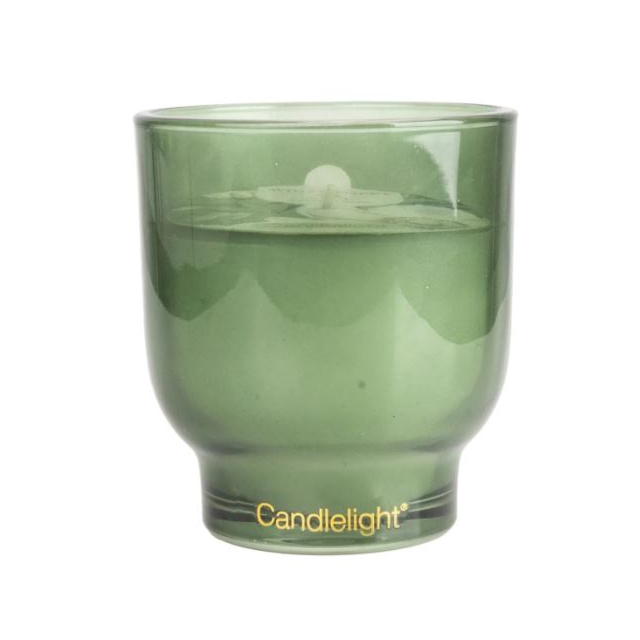 Candlelight Glass Footed Candle - White Poppy + Sage