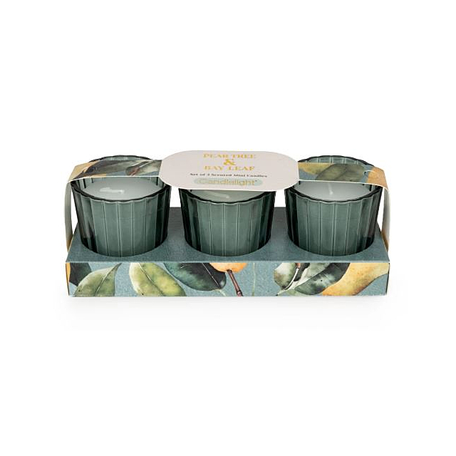 Candlelight Votive Candles Pear Tree + Bay Leaf 3 Set