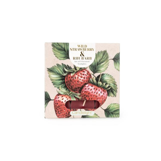 Candlelight Tealights Wild Strawberry + Rhubarb 9 Pack