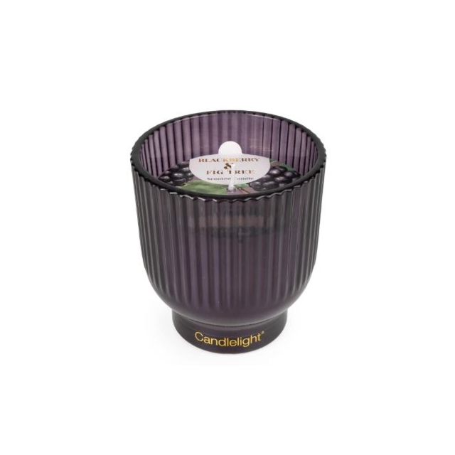 Candlelight Glass Footed Candle - Blackberry + Fig Tree 