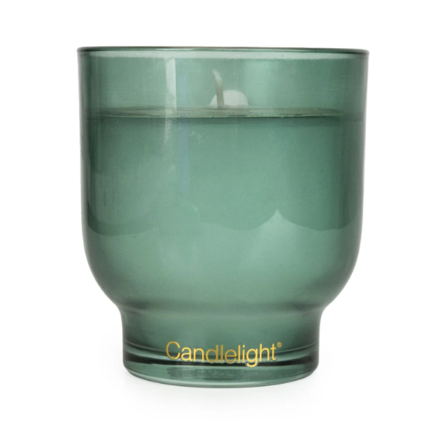 Candlelight Footed Glass Candle- Lotus + Wild Lily