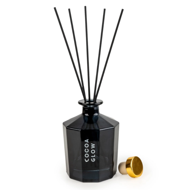 Candlelight Octagonal Glass Reed Diffuser - Black 250ml