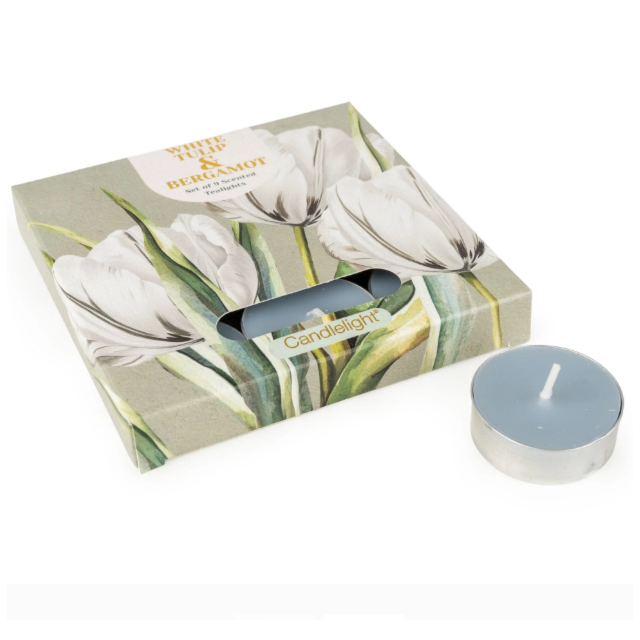 9 Pack Tealights - White Tulip & Bergamot