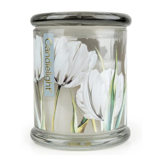 Large Glass Jar - White Tulip & Bergamot