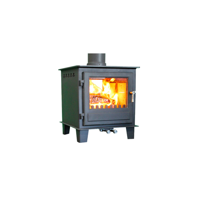 Clock Blithfield DS (Double Sided) 10kW Multi Fuel Stove - Black with Stainless Steel Fittings
