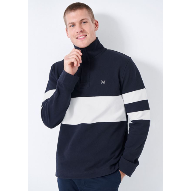 Crews Padstow Pique Sweatshirt - Nevy/White