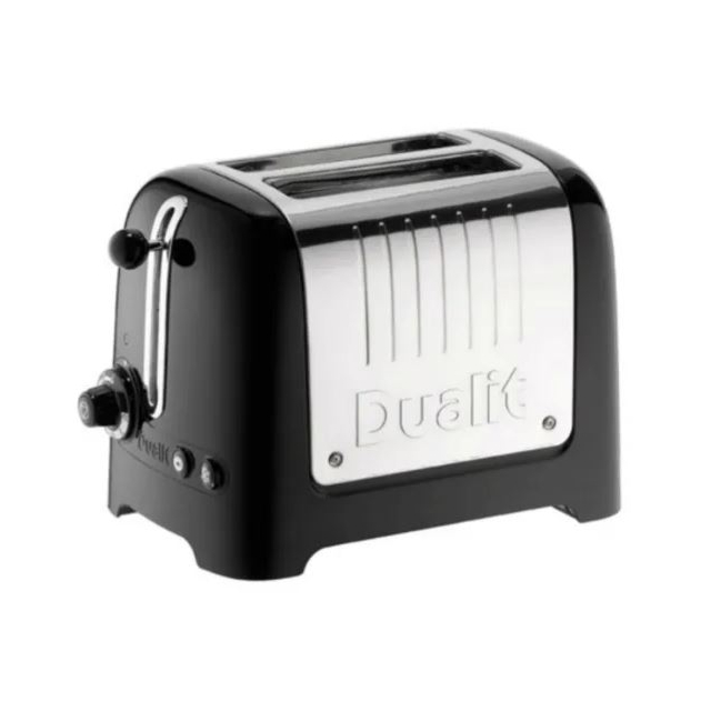 Dualit DA2625 Lite 2 Slot High Gloss Toaster - Black / Stainless Steel