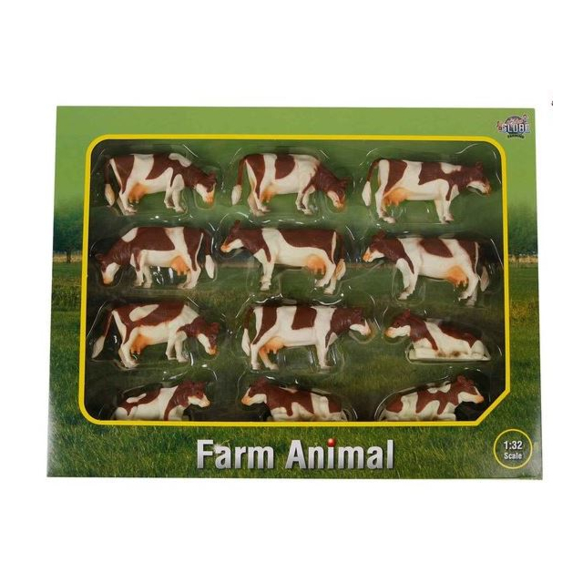 Globe Farming - Cows Brown + White 12 Piece