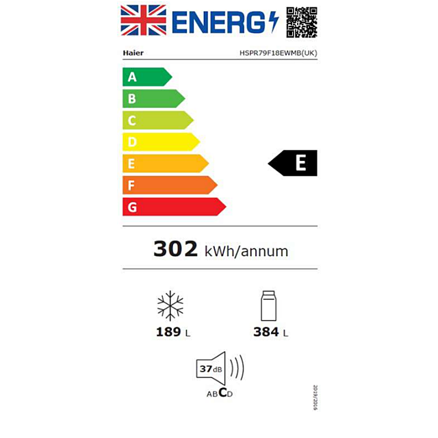 Haier HSPR79F18EWMBUK Series 7 American Style Total No Frost Fridge Freezer - Brushed Black