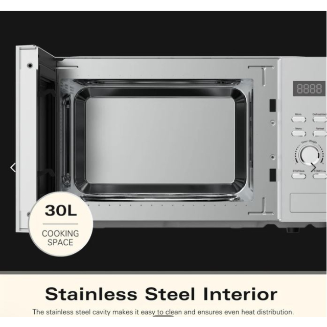 Hamilton Beach HB30FUXP04S 30 Litre 950W Family Microwave - Silver