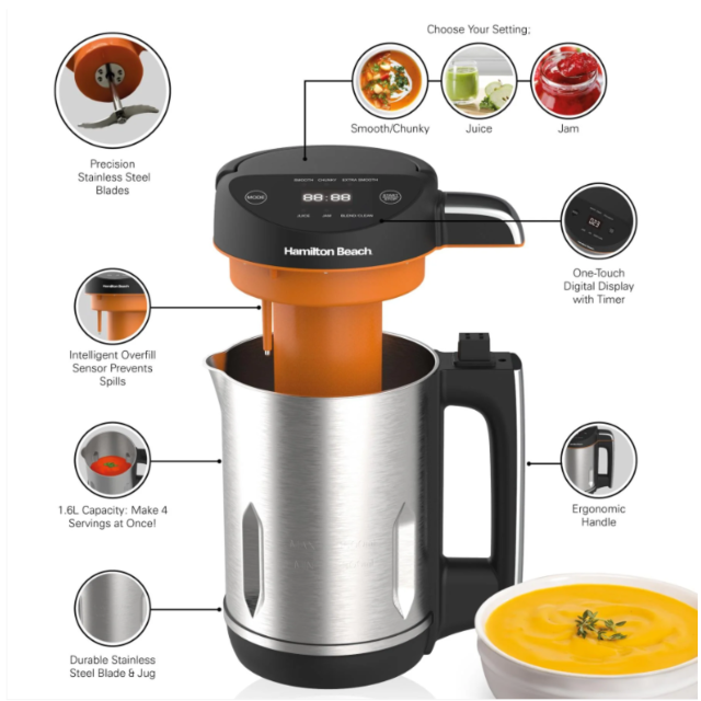 Hamilton Beach HBSM003J Intelligent Control Soup Maker Plus