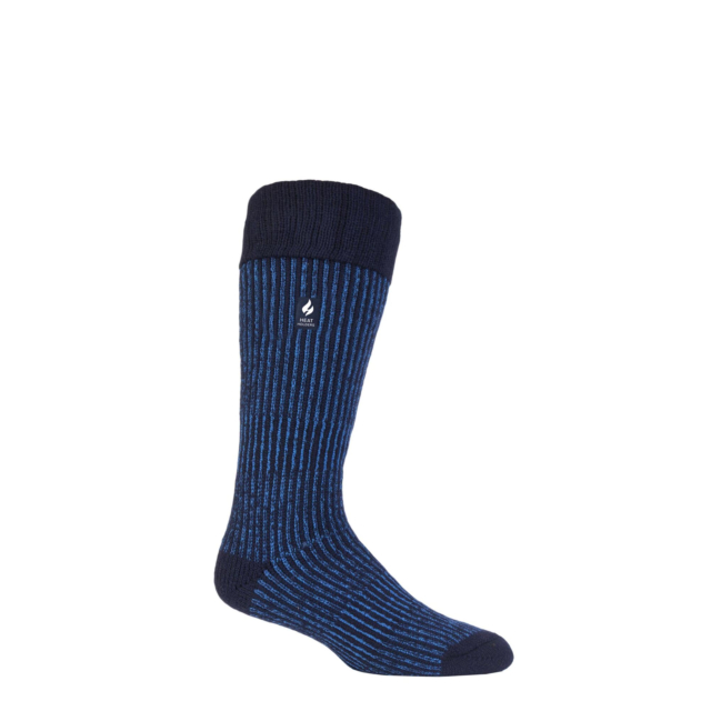 Heat Holders Mens Stripe Boot Sock Navy