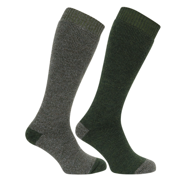 Hoggs Country Long Sock Twin Pack Tweed/Loden