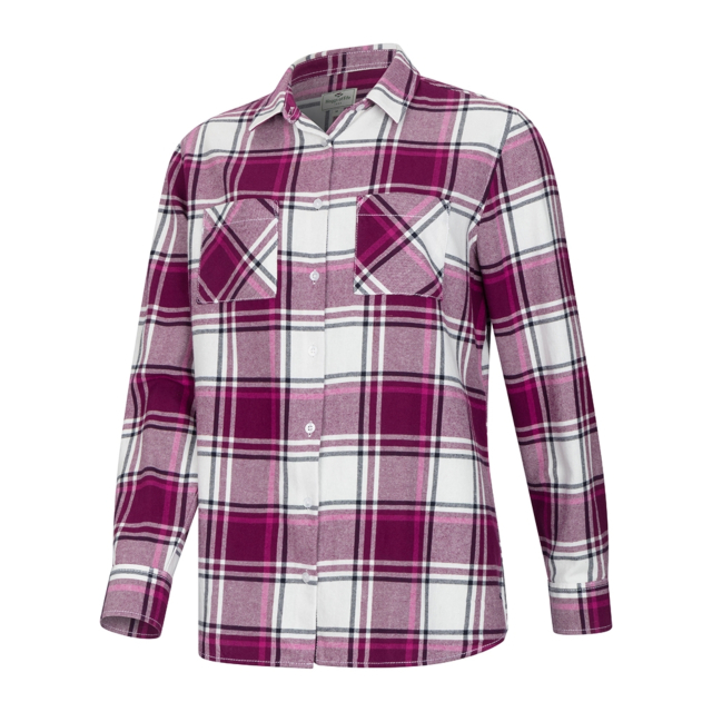 Hoggs Caitlyn Oversized Flannel Shirt - Berry 