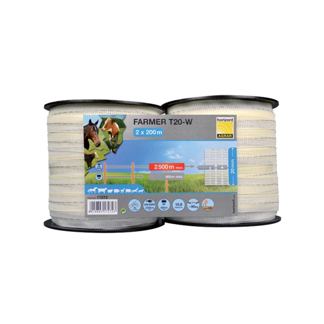 Horizont Farmer T20-W 20Mm 2 X 200Mtr White