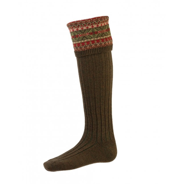 House of Cheviot Fairisle Sock & Garter-Bracken
