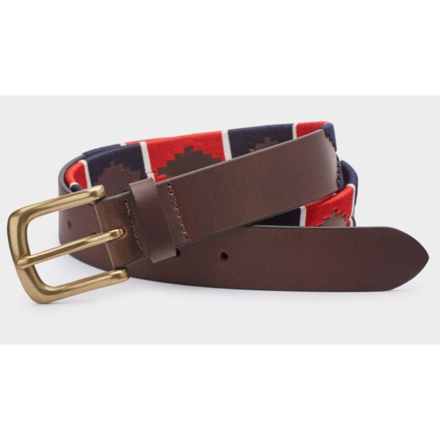 Ibex Polo Belt Brown/Red/White/Navy 