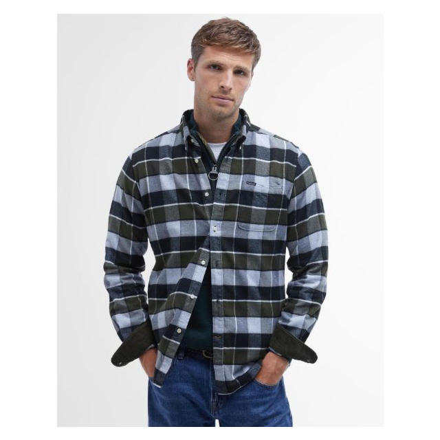 Barbour Valley Tailored Fit Checked Shirt - Olive