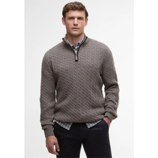 Barbour Ramsden Half Zip Jumper - Military Marl