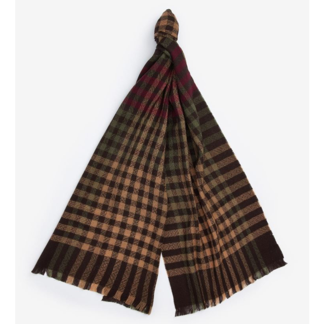 Barbour Ashton Scarf - Army Green/Port