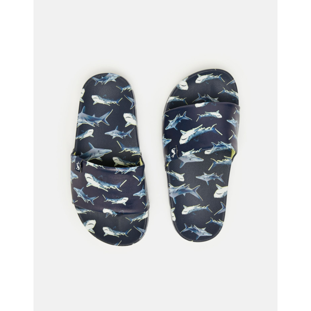 Joules Kids Navy Shark Slidders 