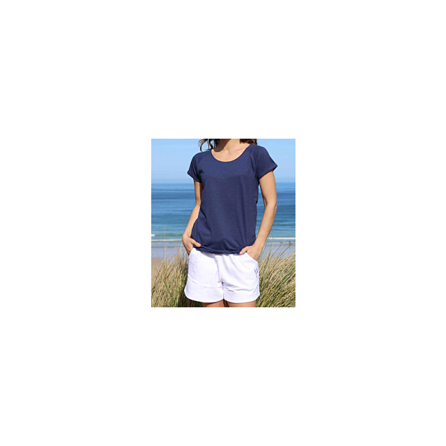 Lazy Jacks Roll Sleeve Top Twilight
