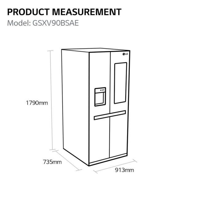 LG GSXV90BSAE SBS Fridge Freezer