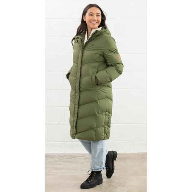 Lighthouse Savannah Ladies Long Coat - Olive