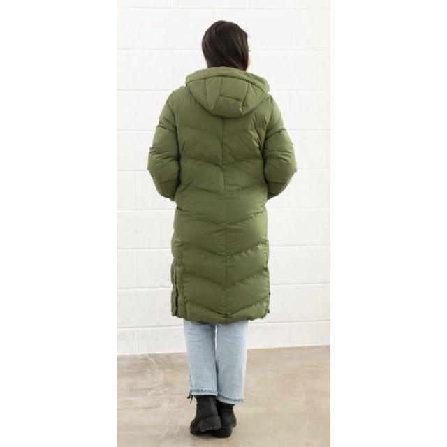 Lighthouse Savannah Ladies Long Coat - Olive