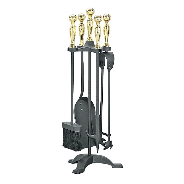 Manor 1066 5 Piece Companion Set - Black/Brass 